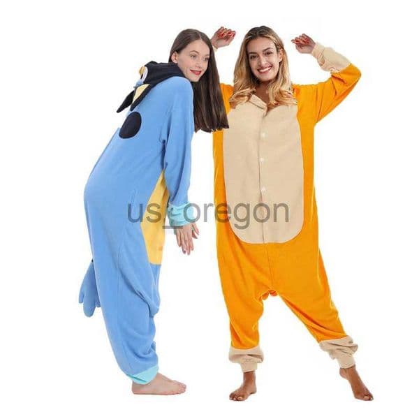 home clothing New (100198CM) Adult Animal Blue Dog Kigurumi Onesies Cosplay Pajamas Cartoon Costume Christmas Halloween Party Jumpsuits x0902