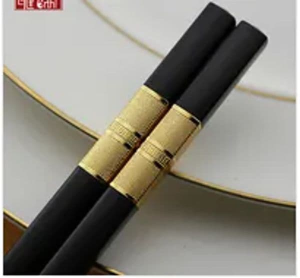 High-grade family Korea Japanese hotel alloy chopsticks Creative chopsticks Hotel dining chopsticks Gold Silver Black chopsticks