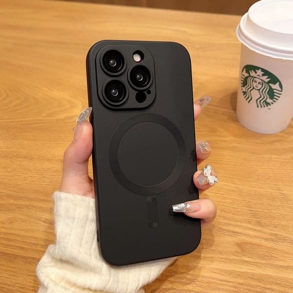 Magnetic Wireless Charging Case For iPhone 13 11 12 14 15 16 Pro Max Plus Matte Silicone Cases Accessories Cover