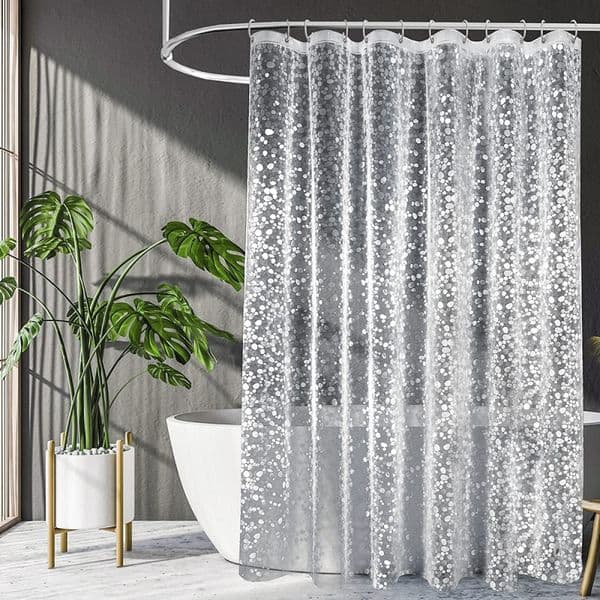 Shower Curtains 3D Shower Curtain Waterproof Mildew EVA Bath Curtains Modern Cobblestone Pattern Translucent Bathroom Curtain With Hooks 230831