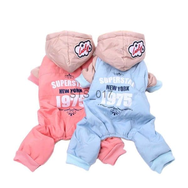 Dog Apparel Dog Cat Warm Jumpsuit Hoodie Windbreak Apparel Pet Puppy Coat et Outfit for Dogs Cats Small Medium x0904