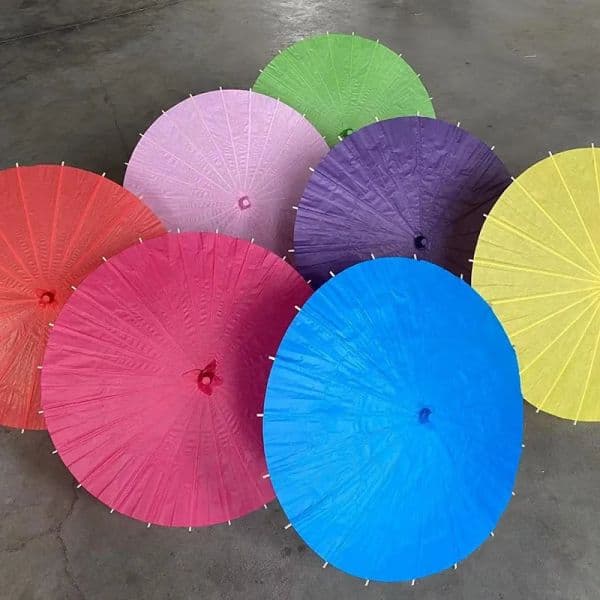 60cm Solid Color Dance Paper Umbrella Painting Chinese Paper Parasol Wedding Party Decoration Favors Classical Umbrellas All-match
