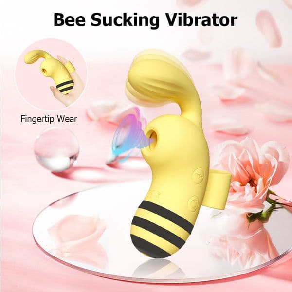 Vibrators 10 Vibration Modes Finger 2in1 Clitoris Sucker with 5 Sucking Bee Vibe Vibrating Adult Sex Toy 230904