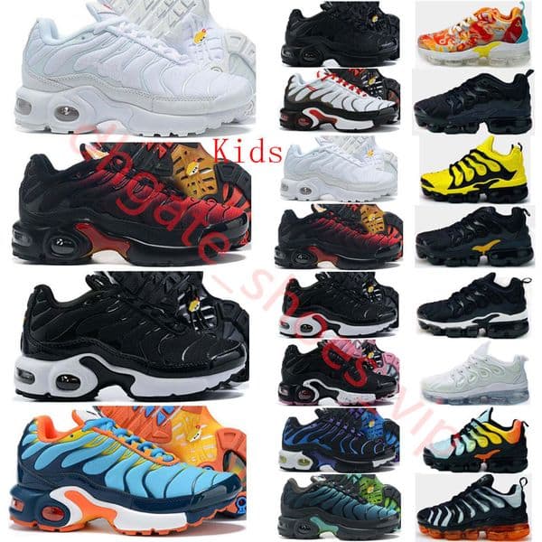Plus TN Kids Shoes Light Blue Barely Volt Sunset Pastel Platinum Tint Midnight Navy Mean Green Yellow Children Sneakers Designer Baby Outdoor Running Shoes