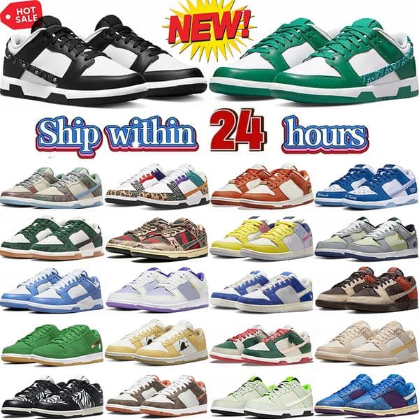 2025 Designer Mens Shoes Low Top Sneakers Classic Fashion Panda White University Blue Valentines Day Shoes Men and Women