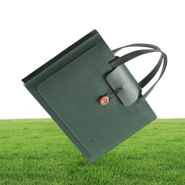 Briefcases 156 Inch Macbook Laptop Bags For Men Luxury Handbags Women Designer Document Bag Brief Case Fashion PU Leather