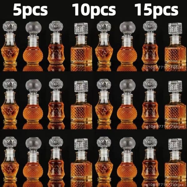 Wine Glasses 5 10 15 Pcs Whisky Glass Bottle 50ml Liquor Wedding Gift Mini Dispenser For Alcohol Decanter Pot Honey Jar Bar Accessories 230906