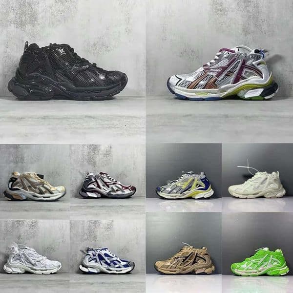 Fashion Triple Sneaker Runner 7.0 Women Platform Shoes Men Grey White Casual Size 36-46 With Box NO471