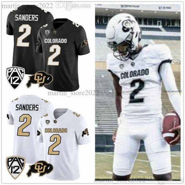 Ed Colorado Buffaloes Football Jerseys 2 Shedeur Sanders 12 Travis Hunter College Customize Black White Men Women Youth