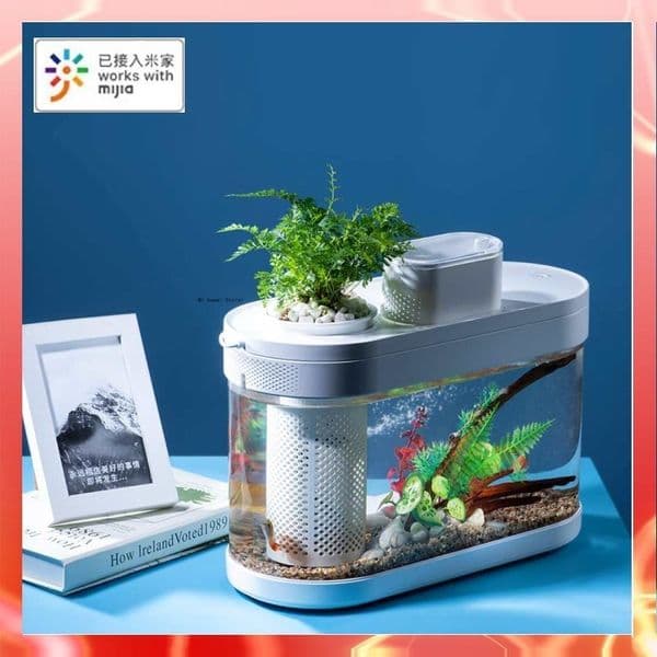 Decorations Geometry Amphibious Eco Fish Tank Pro Automatic Timing Feeding Wifi Smart Box Work With Mijia Full Color Gamut Lighting 230915