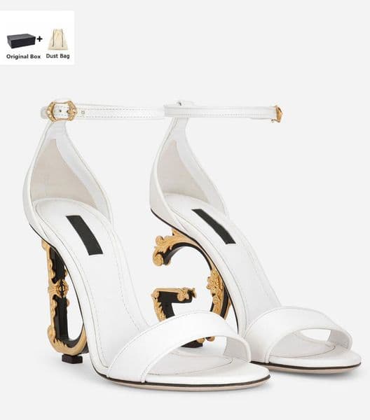 Elegant Brand Women Keira Patent Leather Sandals Shoes Polished Calfskin Plated Carbon Heels Pumps Party Wedding Dress Lady Gladiator Sandalias EU35-43