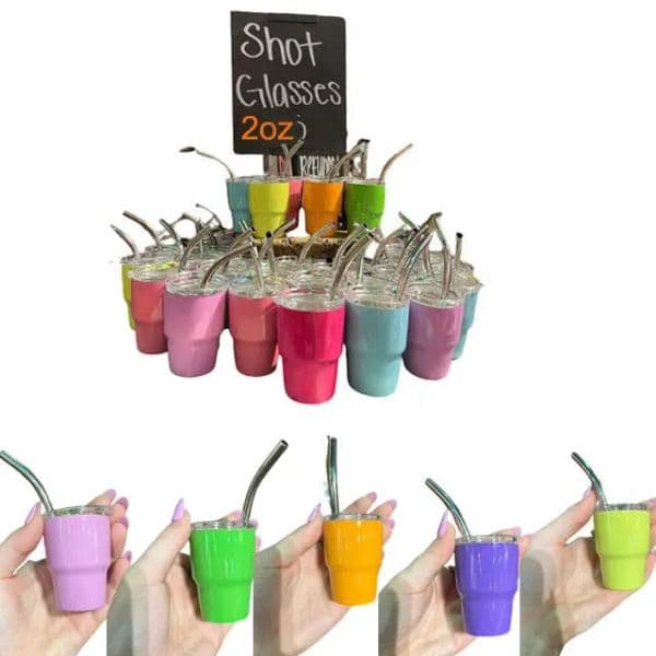 2Oz Metal Mini Sublimation Tumbler Shot Glass Straw For Whisky And Espresso Coffee In Different Colors With DIY Fy5620 919 B2