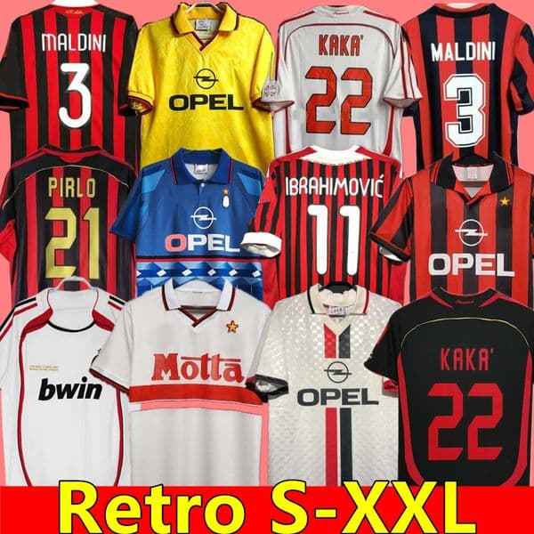 11 12 Retro shirts home 93 94 95 96 97 Gullit SOCCER JERSEY 02 03 04 05 Maldini Van Basten football KAKA Inzaghi 06 07 2009 PIRLO SHEVCHENKO BAGGIO Milans Ibrahimovic