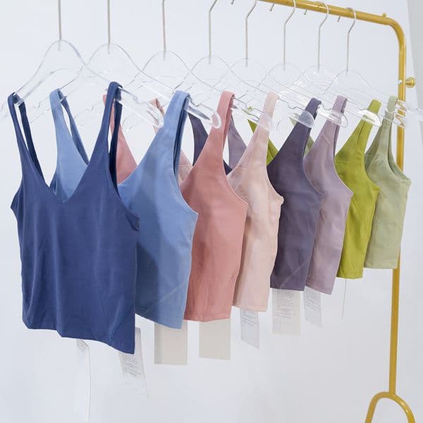 Womens Yoga Bra Summer U-shaped No Steel Ring Built-in Chest Pad Sports Bra for Women Gym Sleeveless Fitness Yoga Fashion Tank Top Bras