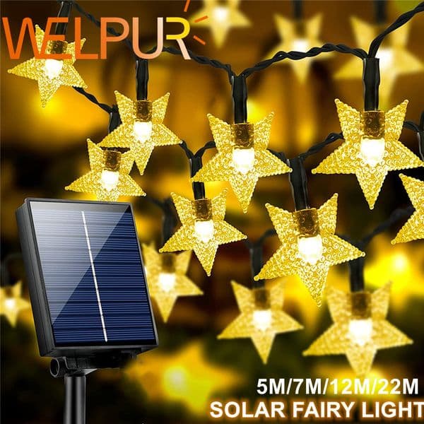 Other Home Decor Solar Star String Lights 8 Modes Twinkle Fairy Waterproof Garland For Outdoor Gardens Lawn Christmas Tree Fence Balcony 230919