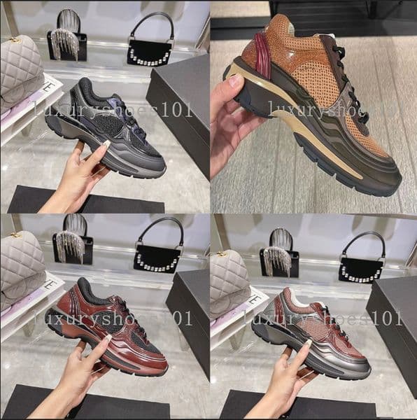Brand Designer Sneakers Calfskin Shoes Reflective Sneakers Vintage Suede Leather Trainers Fashion Stylist ShoesPatchwork Leisure Shoe Platform Print Sneaker