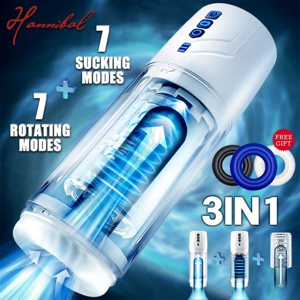 Masturbators Hannibal Automatic Masturbator for Men Blowjob Machine Male Masturbation Rotating Masturbate Toys IPX7 Waterproof Adult Sex Toy 230922