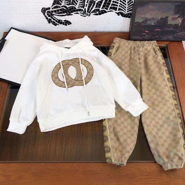 2026 New Baby Designer Luxury Kids Sets Toddler Boy Girl Casual 2-Piece Hoodie And Loose Trousers Autumn Clothing Set Free Shipping