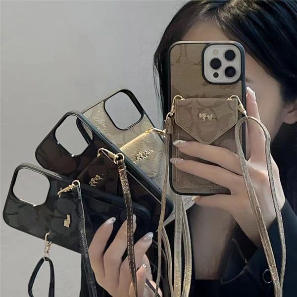 Designer Fashion wallet Phone Cases for iPhone 16promax 16 15 15pro 15promax 14Pro Max 14 14pro 13 13promax 12 12pro Luxury Leather Crossbody Case Cover