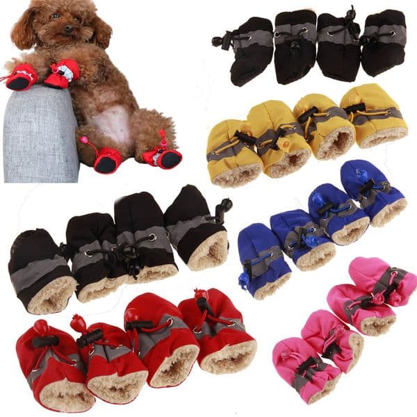 Pet Protective Shoes 4pcs Antiskid Puppy Waterproof Winter Dog Antislip Rain Snow Boots Footwear Thick Warm For Prewalkers Socks Booties 230923