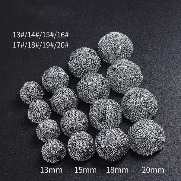 Smoking Pipe Metal Screen Filter 13mm 14mm 15mm 16mm 17mm 18mm 19mm 20mm Silver Stainless Steel Mesh Bowl Round Dry Herb Tobacco Cigarettes Holder Burner