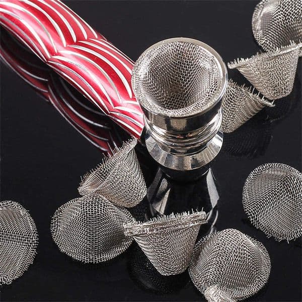 Tobacco Smoking Pipe Screen Filter 17mm Metal Round Ball Taper Thickening Stainless Steel Mesh Bowl Combustion Net Burner For Dry Herb Smoke Cigarettes