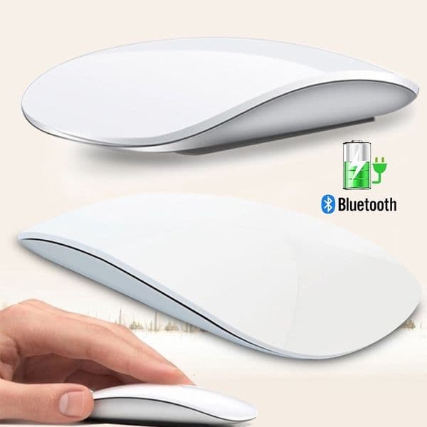 Ultra Thin Rechargeable Wireless Mouse: Ergonomic Bluetooth Arc Touch Magic Mouse 1600 DPI for Laptop, PC, 2024 dh910320090