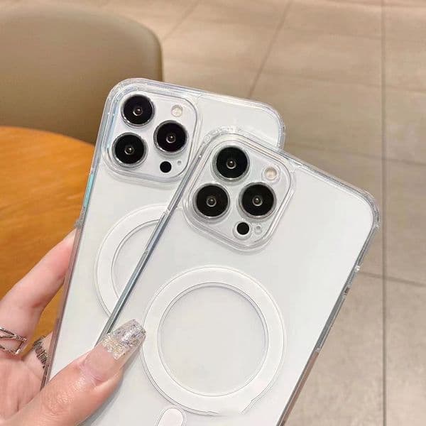 2026 New New Iphone 15 14 13 Clear Outdoor Magnetic Phone Case For Apple 12 11 Transparent PC TPU Mobile Back Cover Compatible With Magsafe Wireless outdoor Cha