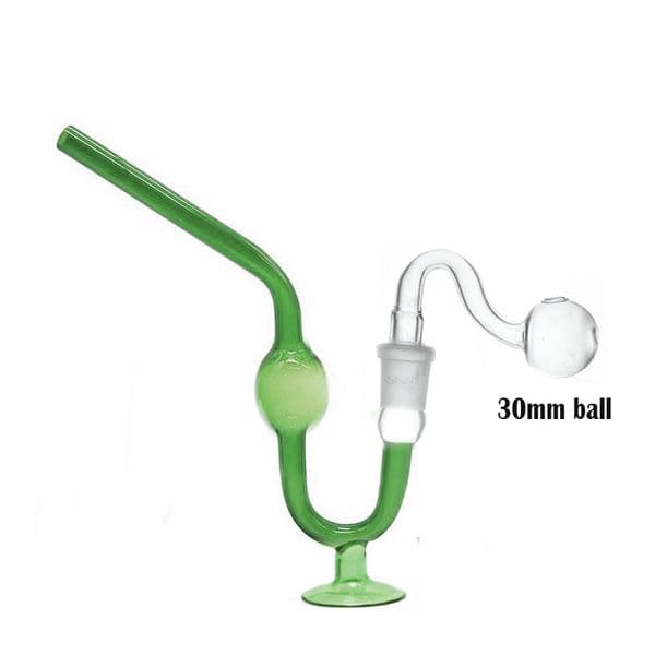 Colorful Snake Oil Burner Glass Pipe Hookahs 14mm Femlae Hand Smoking Water Pipe Thick Pyrex Curved Hand Smoking Pipes 10pcs