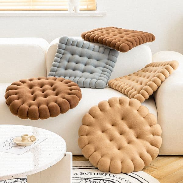 Cushion Decorative Pillow Biscuit Square Mat Milk wool Floor Seat Back Short velvet For Living Room Sofa Home decoration 230105