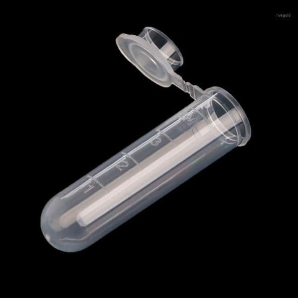 50Pcs 5ml Plastic Clear Test Centrifuge Tubes Snap Cap Vials Sample Lab Container Laboratory D14