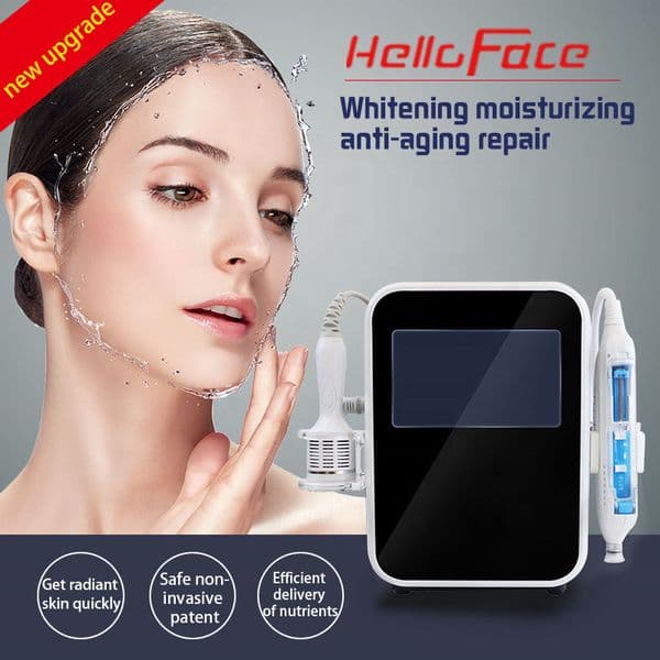 2023 No-Needle Mesotherapy Device Skin Rejuvenation Solve Skin Problems Deeper Layer Mesogun Cool hammer Needle Free HF Hello Face