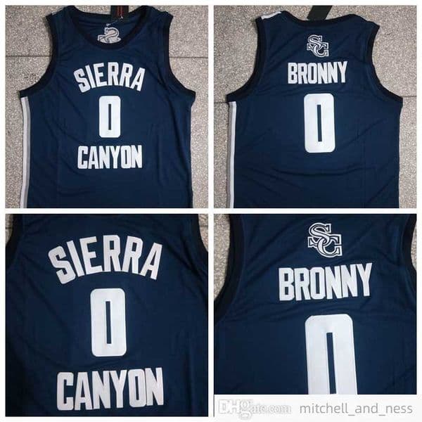 Ed 2022 Basketball Jerseys College Bronny James Sierra Canyon High School Jersey #0 Basketball Navy Blue Shirts Mens S-2xl