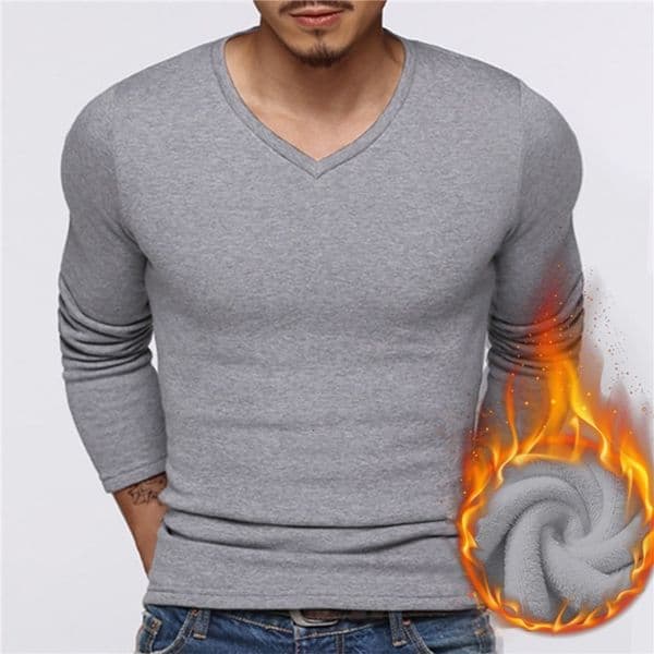 Men's Thermal Underwear Keep Warm For Man Casual Solid Color Winter Thermo Undershirt Thick Long Sleeve Top Shirt 230109Z