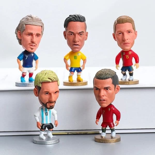 2026 New Decorative Objects Figurines Soccerwe 7Cm Height Football Mini Dolls Cartoon Player Figures Action Movable Christmas Gift 230111 Free Shipping