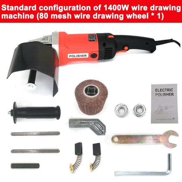 Burnishing Machine 1400w 3000rpm Industrial Polisher Sander Wire Drawing Machine For Metal Wood Ceramic Tile Polishing Stainless Steel Drawing Machine