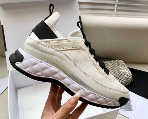 Luxury Designer Sneakers Women Casual Shoes Party Velvet Thick Bottom Mixed Mesh Fiber Shoes