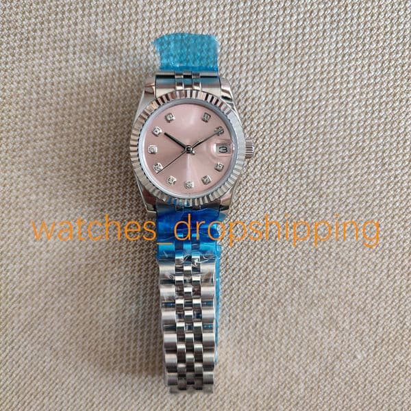 Fashion Womens Watch 31mm pink Dial Jubilee Stainless Steel Bracelet Automatic 2813 Movement Lady Sapphire Glass Wristwatches