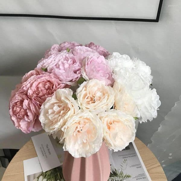 Silk Peonies: Artificial Flower Decoration Wedding, High-Quality Faux Peony Flowers For Home Decor And Living Room Floral Arrangements B5
