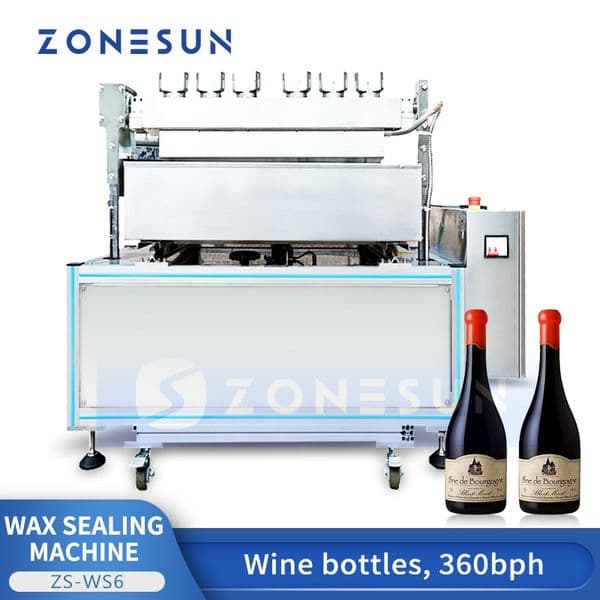 ZONESUN Semi Automatic Wine Bottle Wax Dipping Machine Sealing Wax Top Dual Tank ZS-WS6