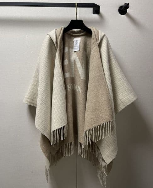 Women's Cape designer Women Cashmere Wool Check Hooded Scarf Wrap Winter Bodywarmer 9MD0