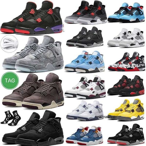 4 4s basketball shoes for men women Military Black Cat Red Thunder Sail University Blue White Oreo 1s Dark Mocha Phantom Bred Chicago Banned mens sneakers