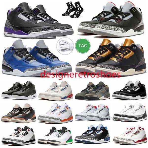 Hot III 3 Men 3S Women Basketball Shoes Slim Shady Muslin Oreo White Cement Black Cat Cardinal Red Racer True Blue Varsity Royal Neapolitan Sport Sneakers Trainers