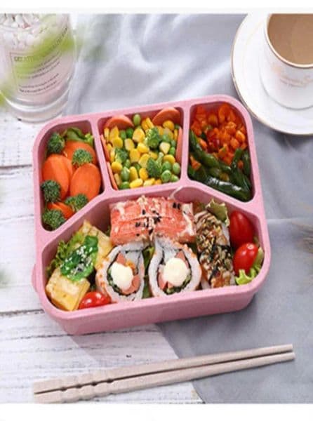 Wheat Straw Microwave Lunch Box Multigrid High Capacity Bento Office Students Convenient Durable Kids Food Container 2107091596438
