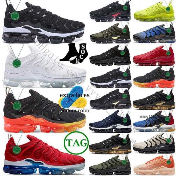 2023 With box TN Plus TNs Running Shoes Men Women Triple Black White Red Creamsicle Rough Green Lemon Lime Be True maxs Trainers Outdoor vapour
