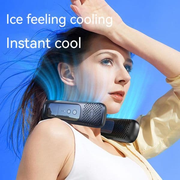 Other Home Garden Double Semiconductor Refrigeration Hanging Neck Fan Usb Charging Large Wind Outdoor Portable Hanging Neck Fan 230803
