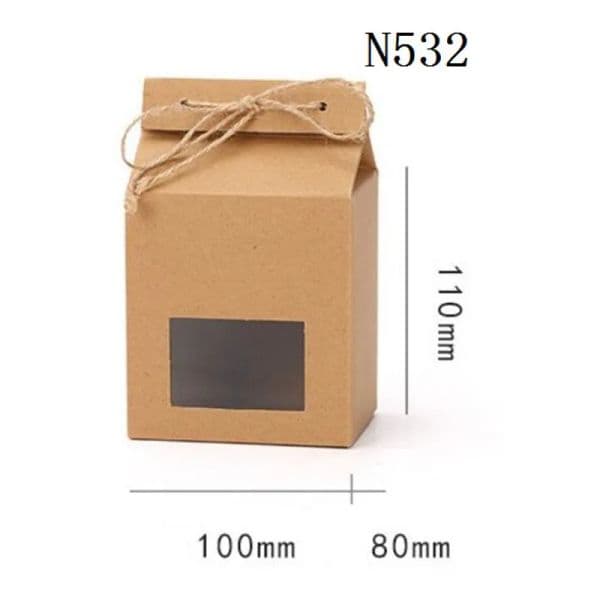 Tea Packaging Box Cardboard Kraft Paper Folded Food Nut Container Food Storage Standing Up Packing Bags Gift Wrap Wholesale