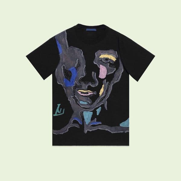 2023ss autumn and winter new high-end cotton printing T shirt round neck stitching pullover short sleeve size m-xxxl color black white 8k49s