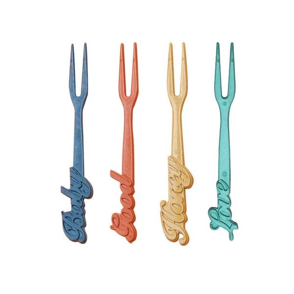 10cm Mini Wheat Straw Fruit Fork Cake Dessert Sticker Household Fruit Salad Forks
