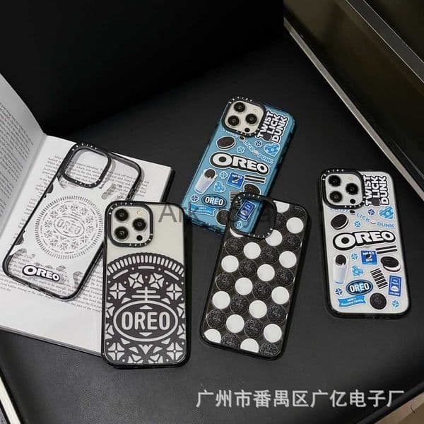 Cell Phone Cases Transparent black frame Oreo series suitable for iPhone 13Promax Apple 12Pro phone case 14 anti drop 11 J230810